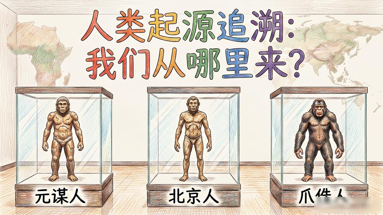 人类起源与进化过程_人类与动物实操ppt看视频_非洲起源说与多地区起源说